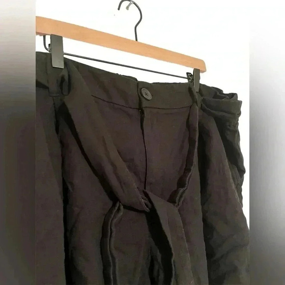 Ava & Viv Black Linen Shorts with Tie Plus Size 2X - Picture 3 of 6